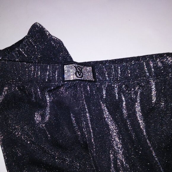 Victoria Secret Sleepwear Set Top & Bottom Black Silver Pajama Long Sleeve Pants - Picture 6 of 10